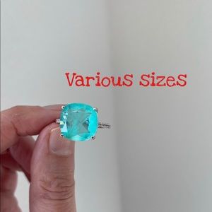 Paraiba Inspired Cushion Cut Ring